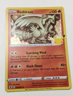 Reshiram Holo Rare - 002/025 Celebrations 25th Anniversary - Pokemon TCG Mint/NM - Image 1