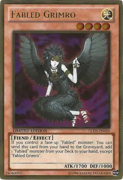 Yugioh! HP Fabled Grimro - GLD5-EN026 - Gold Rare - Limited Edition Heavily Play - Image 1