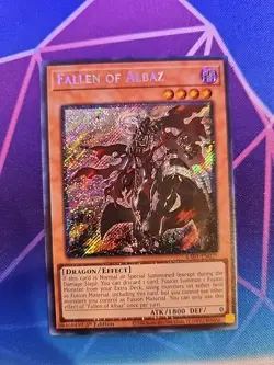 Fallen of Albaz RA01-EN021 Platinum Secret Rare Card 1st Edition NM Condition - Image 1