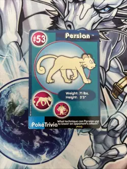 (VP) Persian #53 POKETRIVIA POKEMON THE FIRST MOVIE CARD BURGER KING HP - Image 1