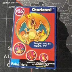 Pokemon Poketrivia Card Charizard #6 Burger King - Image 1