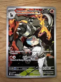 Pokemon TCG Team Rockets Houndoom Illustration Rare Card 191/182 Destined Rivals - Image 1