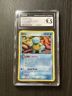 CGC 9.5 Ditto [Squirtle] Delta Species 64/113 Reverse Holo STAMPED Pokemon Card - Image 1