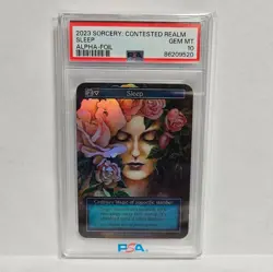 2023 Sorcery Contested Realm Alpha Sleep Alpha Foil PSA 10 - Image 1