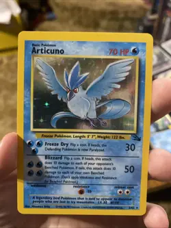 Pokemon TCG Articuno Fossil Holo Card 2/62 Unlimited Rare, LP Condition - Image 1