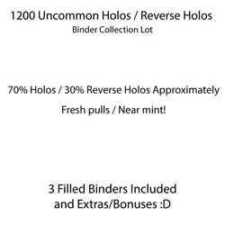 Pokemon TCG 1200+ Uncommon Holo Rare Reverse Holo Binder Collection Lot - Image 2