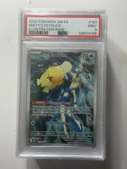 2025 POKEMON DRI EN-DESTINED RIVALS ILLUSTRATION RARE #193 MISTY'S PSYDUCK PSA 9 - Image 1