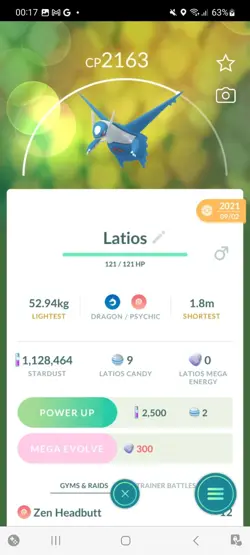 Pokemon Go Legendary Latios ( Normal ) - Image 1