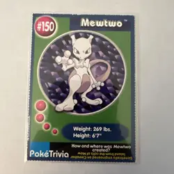 Mewtwo #150 Burger King Exclusive 10 Mewtwo Strikes Back PokeTrivia 1999 Pokemon - Image 1
