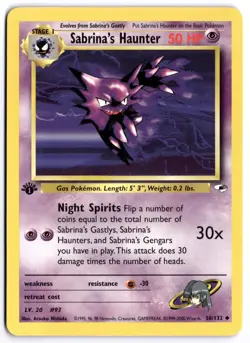 Pokemon 1st Edition Sabrina's Haunter Uncommon Gym Heroes 058/132 NM - Image 1