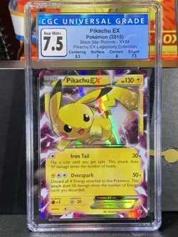 CGC 7.5 Pikachu EX-Pokemon 2015 Black Star Promo XY84-EX Legendary Collection - Image 1