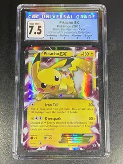 CGC 7.5 Pikachu EX-Pokemon 2015 Black Star Promo XY84-EX Legendary Collection - Image 2