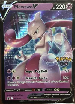 POKEMON GO PROMO MEWTWO V -SWSH223- HOLO - Image 1