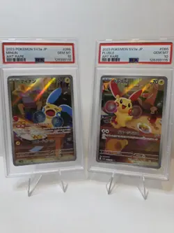 Pokemon PSA 10 SET Plusle Minun 065/062 066/062 AR Raging Surf sv3a Japanese - Image 1