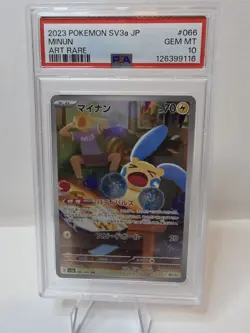 Pokemon PSA 10 SET Plusle Minun 065/062 066/062 AR Raging Surf sv3a Japanese - Image 4