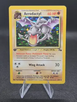 Aerodactyl 1/62 Pokemon Fossil 1st Edition Prerelease Promo - LP - Image 1