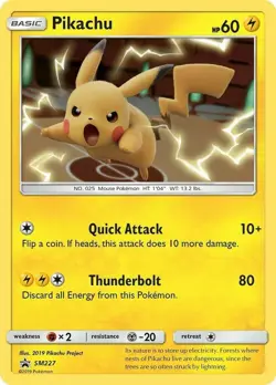1x Pikachu - SM227 - SM Black Star Promos Moderately Played Pokemon SM Black Sta - Image 1