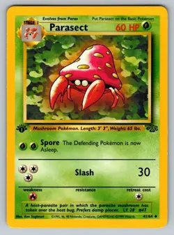 1999 Pokemon Jungle 1st Edition WOTC Parasect Uncommon 41/64 - Image 1
