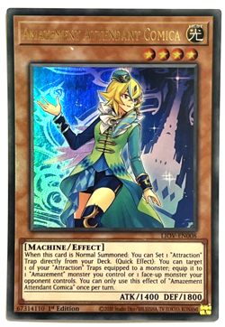 YuGiOh! - Amazement Attendant Comica - LIOV-EN008 1st Edition Ultra Rare - Image 1