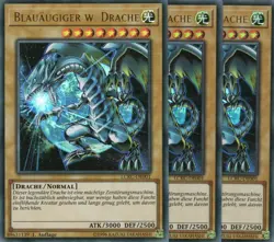 yugioh 3x Blauaugiger w. Drache LCKC-DE001 ULTRA RARE 1AUFLAGE DEUTSCH - Image 1