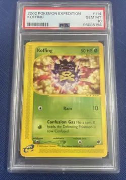 PSA 10 GEM MINT Koffing 114/165 Expedition Pokemon Card E-Reader 2002 - Image 1