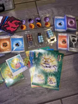Bulk Lot Of Pokemon Accessories: Code Cards, Energy, Coins, Sleeves, Dice & More - Image 5