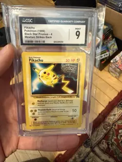 CGC 9 Pikachu # 4 WB Movie WOTC Black Star PROMO Pokemon Card - Image 1