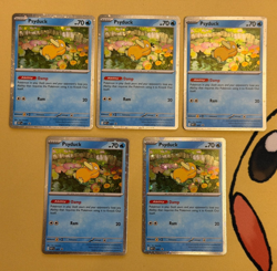 Lot of 5 Pokemon TCG Psyduck 007 Mega Evolution Pokemon Blister BSP Promo Cards - Image 1
