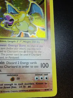 Charizard 4/102 Base Set 1999 Holo Rare Pokemon TCG Card (LP-MP) - Image 3
