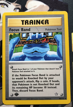 (1st edition) Pokemon FOCUS BAND Card NEO GENESIS 86/111 Non-Holo Rare Excellent - Image 1