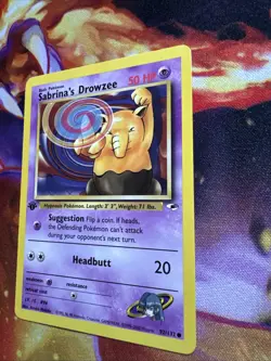 Sabrina's Drowzee 92/132 1st Edition Gym Heroes Pokemon Card Near Mint - Image 3