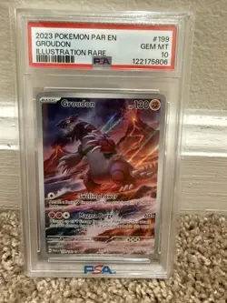 2023 Pokemon Groudon Illustration Rare #199 PSA 10 Gem MT Card - Image 1
