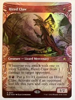 Hired Claw - SHOWCASE FRAME - FOIL - Bloomburrow - MTG - Near Mint - #317 - Image 1