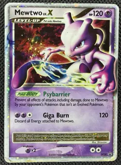 2008 Pokemon Diamond & Pearl Mewtwo LV.X Promo Holo DP28 Damaged - Image 1