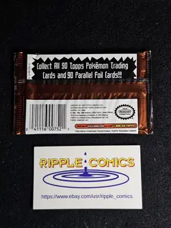 Pokemon Topps Series 1 Factory Sealed Booster Pack Blue Label - Image 2