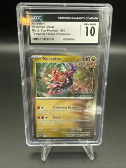 Pokemon TCG CGC 10 Gem MINT Koraidon SVP 091 Temporal Forces Stamped Promo - Image 1