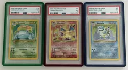Pokemon 1999 Base Set Charizard - Blastoise - Venusaur Holo Lot - PSA 7 🔥💧🌱 - Image 1