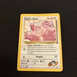 Pokemon TCG Koga's Ditto 10/132 Gym Challenge Holo Rare LP - Image 2