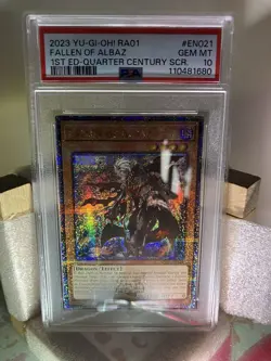 PSA Gem 10 Fallen Of Albaz 1st Ed QCR Ra01 En021 Yugioh 2023 - Image 2