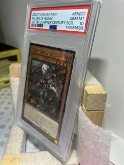 PSA Gem 10 Fallen Of Albaz 1st Ed QCR Ra01 En021 Yugioh 2023 - Image 3