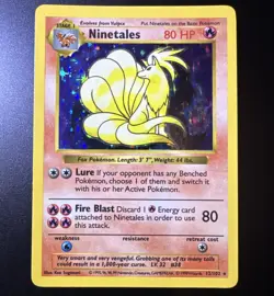 Pokemon Ninetales TCG Base Set Holo Shadowless Rare Card 12/102 Black Flame WOTC - Image 1