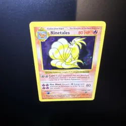 Pokemon Ninetales TCG Base Set Holo Shadowless Rare Card 12/102 Black Flame WOTC - Image 5