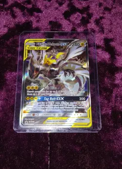 Pikachu and Zekrom GX Tag Team Holo Card SM168 Full Art - Image 1