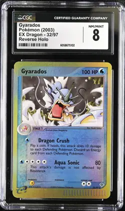 CGC 8 Gyarados 2003 EX Dragon 32/97 Reverse Holo Pokemon Card - Image 1