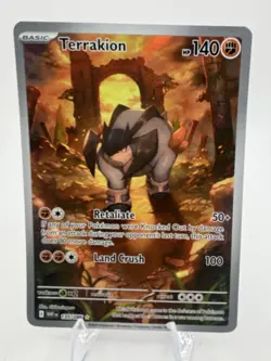 Terrakion White Flare 135/086 Illustration Rare Pokemon Card NM/Mint Condition - Image 1