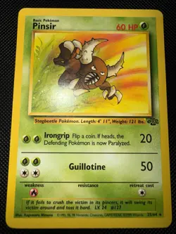 Pokemon TCG Pinsir Jungle Card 25/64 Regular Non-Holo Unlimited Rare Vintage LP - Image 1