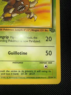 Pokemon TCG Pinsir Jungle Card 25/64 Regular Non-Holo Unlimited Rare Vintage LP - Image 4
