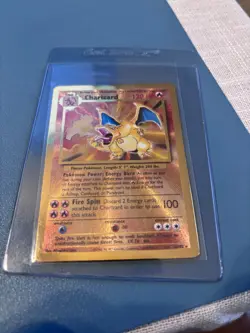 Pokemon TCG Pokemon Celebrations Charizard Premium Metal Gold Card *defect* - Image 1