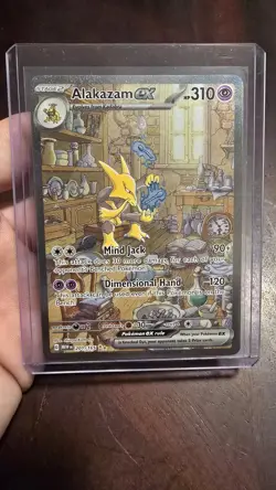 Pokemon Alakazam EX TCG Scarlet Violet-151 Holo Full Art Card 201/165 - Image 1