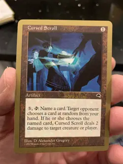 Magic the Gathering MTG - 1 x Gold Border Cursed Scroll - Worlds Deck - Ex/NM - Image 1